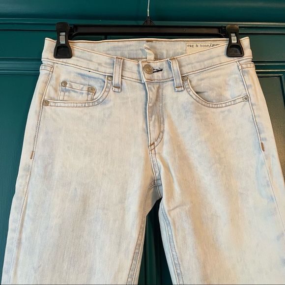 Rag & Bone Skinny Jeans Light Wash bleached out sz 25 - Picture 4 of 5